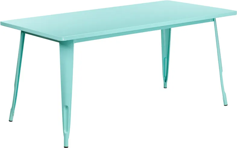 31.5x63 Mint Green Metal Table ET-CT005-MINT-GG