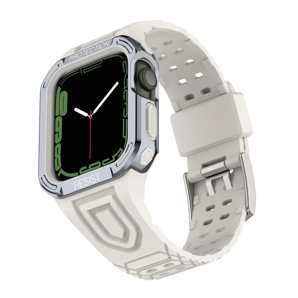 Apple Watch (41mm) color contrast watch strap    protective case - Grey / Silver