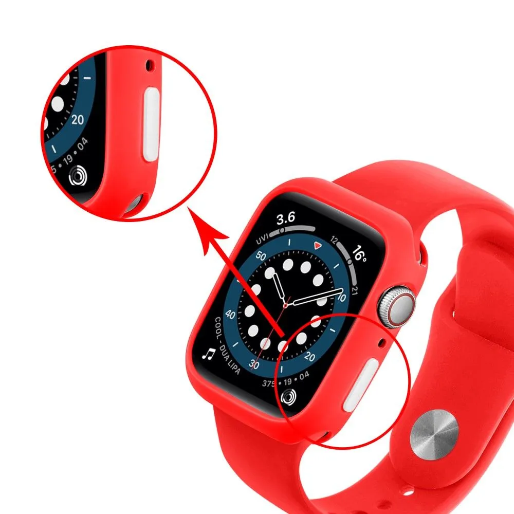 Apple Watch (45mm) candy color button TPU cover - Red / White