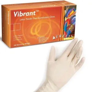 Aurelia Vibrant Natural Powder Free LARGE Latex Gloves Pack 100's