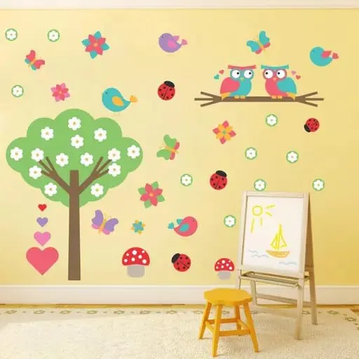 Best Stuff - Beautiful Blossom Tree with Birds Wall Sticker for Kids Room Home Decor (136 cm x 130 cm)- Code BC 08