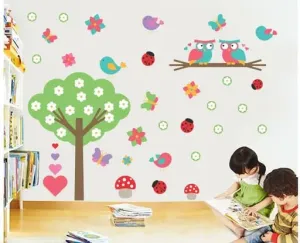 Best Stuff - Beautiful Blossom Tree with Birds Wall Sticker for Kids Room Home Decor (136 cm x 130 cm)- Code BC 30