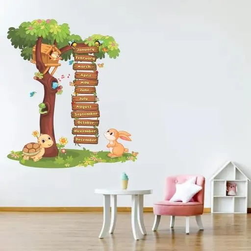 Best Stuff - Yearly List Tree Wall Sticker for Kids Room Living Room Bedroom Class Room School Home Decor (66 cm x 50 cm)- Code BF 04