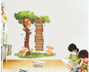 Best Stuff - Yearly List Tree Wall Sticker for Kids Room Living Room Bedroom Class Room School Home Decor (66 cm x 50 cm)- Code BF 04