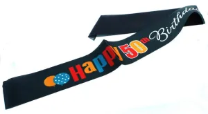 Birthday Cheer - Satin 50th Birthday Sash