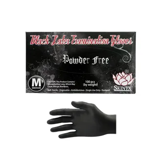 Black Latex Gloves, Exam Grade, Powder Free, SkinTx® by TG Medical