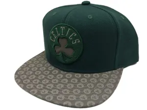 Boston Celtics Mitchell & Ness Green w\\ Silver Primary Reflect Flat Bill Hat Cap