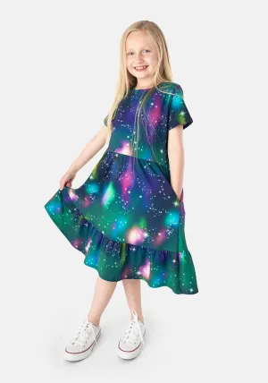 Children's Galaxy Print Cotton Dress (Stelara)