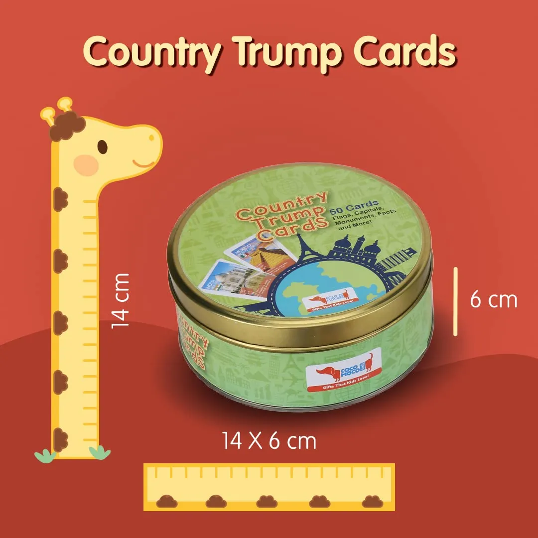 CocoMoco Kids Birthday Return Gifts for Kids Bulk Pack of 20 Pcs Country Trump Cards Game Gifts Under 300 for Boys Girls Age 6-8 yrs 8-12 Years, Learn Flags, Geography Map Educational Learning Toys