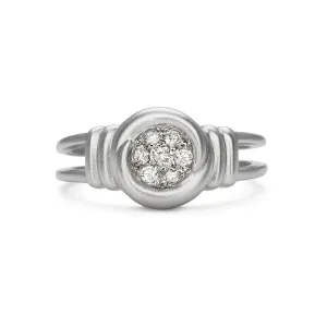 Contour Diamond and White Gold Ring