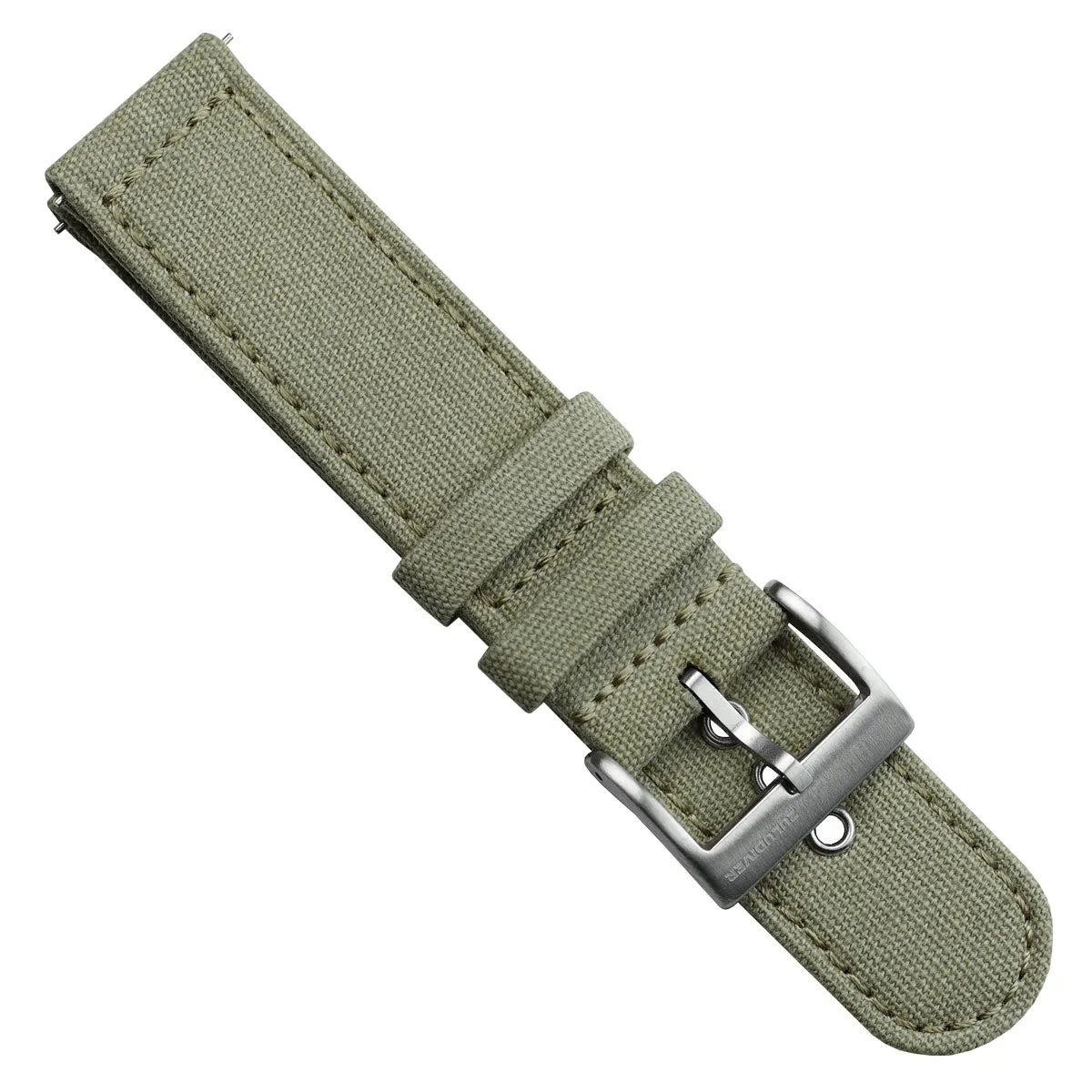 Croyde Canvas Watch Strap - Army Green