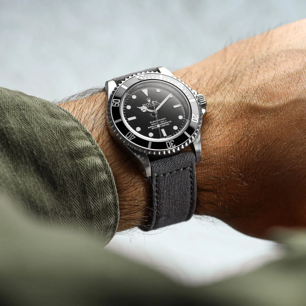 Croyde Canvas Watch Strap - Army Green