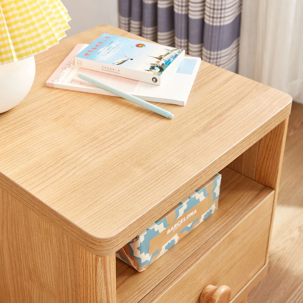 Dear Bear Kids Oak Bedside Table