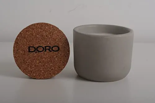 Doro Aromatic Premium Soy Wax Candle, Gray (Scents - Apple Cinnamon, Honeysuckle, Cupcake, Firewood) Ceramic, Burn time 25-30 hrs, Double Wick, 225 GMS (Cool Water (Fresh Collection))