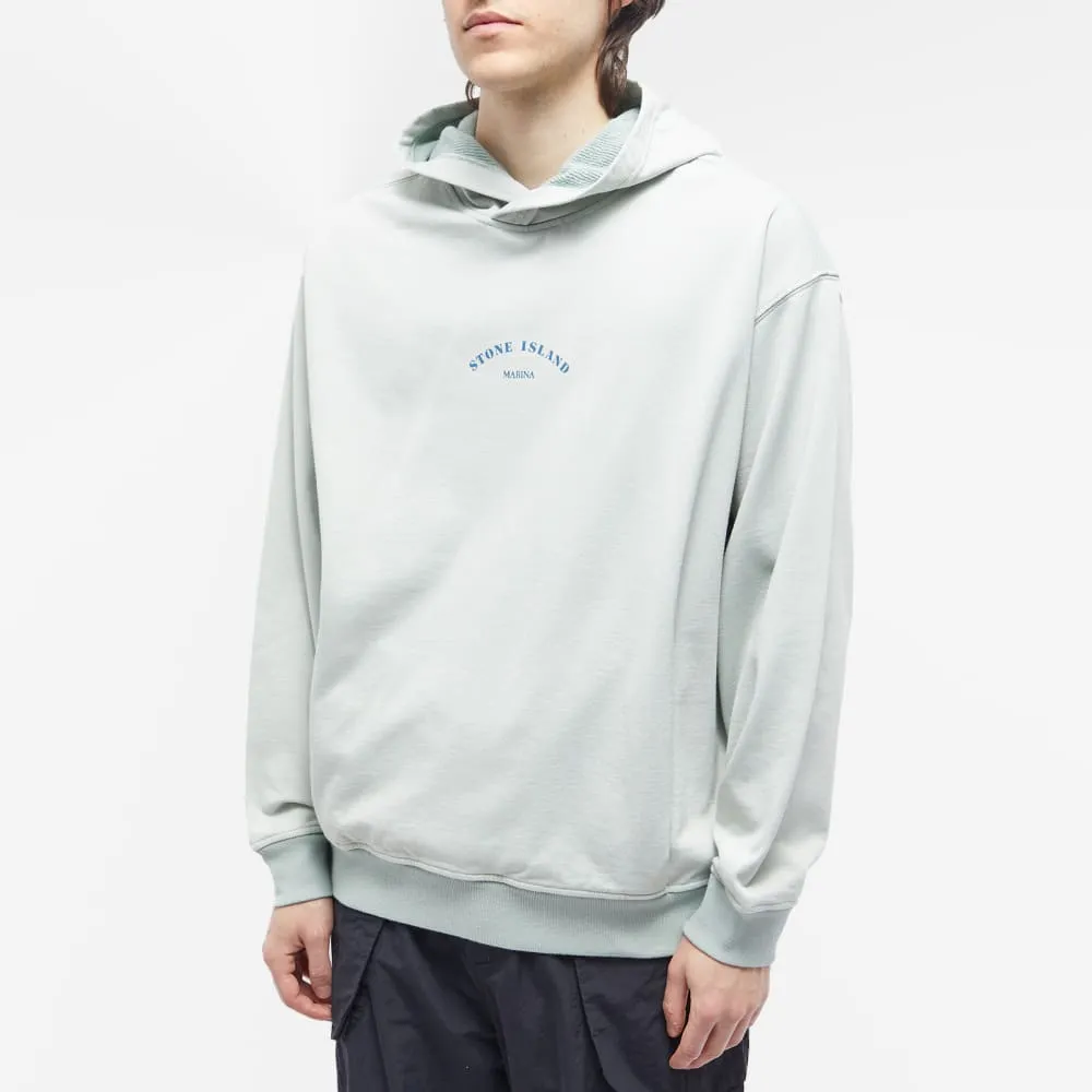 Dyed Stone Island Marina Plated Popover Hoodie