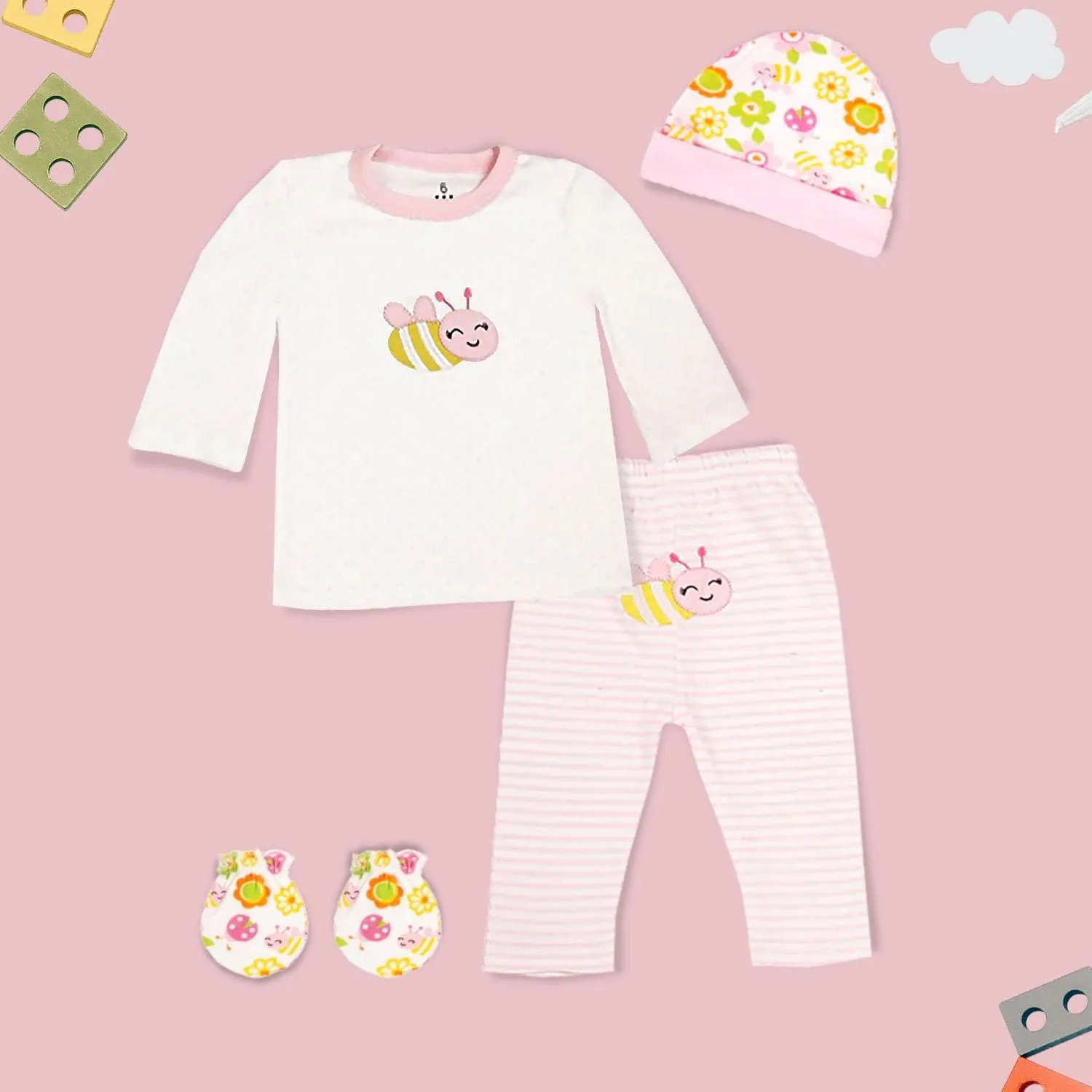 Fluttering Bee Pink 4 Pcs Gift Set