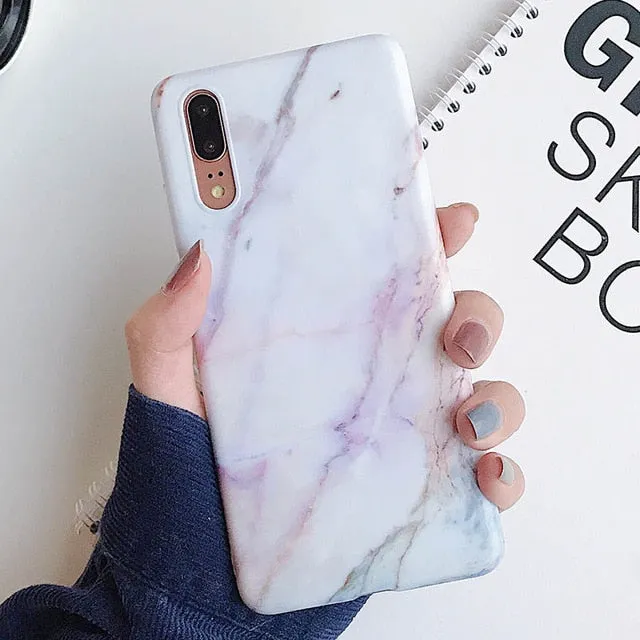 FLYKYLIN Marble Flower Case For Samsung Galaxy A40 A50 A70 A51 Back Cover Art Leaf Soft Silicone Phone Cases Cartoon Coque Shell