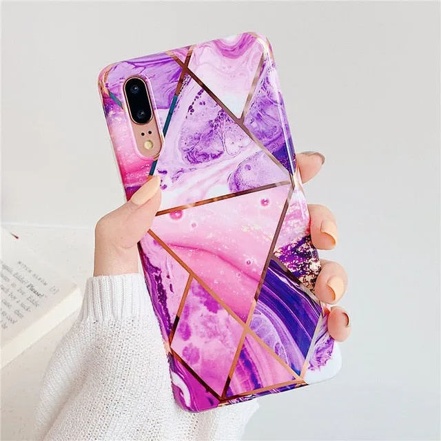 FLYKYLIN Marble Flower Case For Samsung Galaxy A40 A50 A70 A51 Back Cover Art Leaf Soft Silicone Phone Cases Cartoon Coque Shell