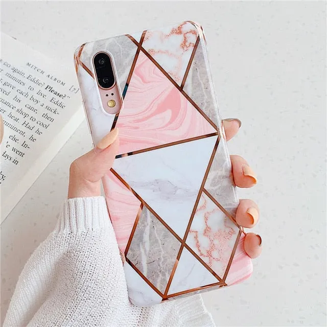 FLYKYLIN Marble Flower Case For Samsung Galaxy A40 A50 A70 A51 Back Cover Art Leaf Soft Silicone Phone Cases Cartoon Coque Shell