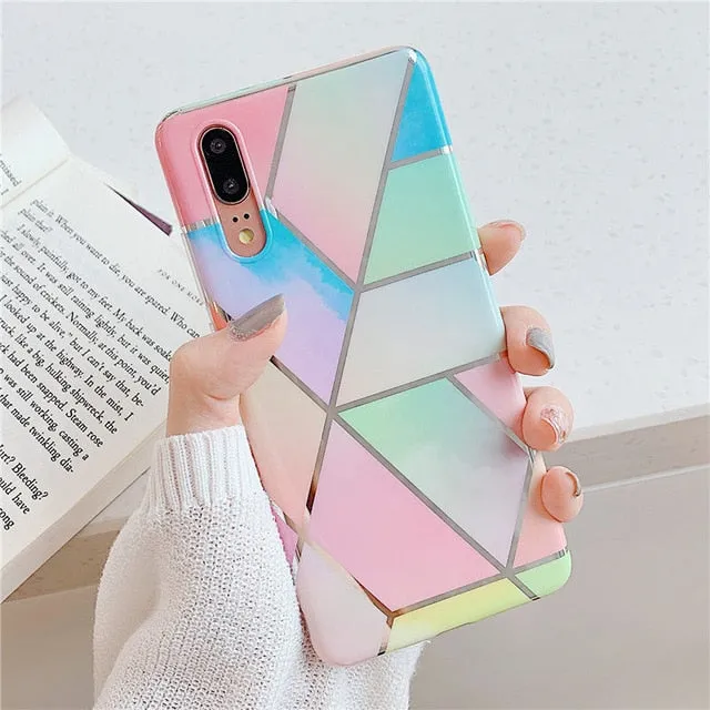 FLYKYLIN Marble Flower Case For Samsung Galaxy A40 A50 A70 A51 Back Cover Art Leaf Soft Silicone Phone Cases Cartoon Coque Shell