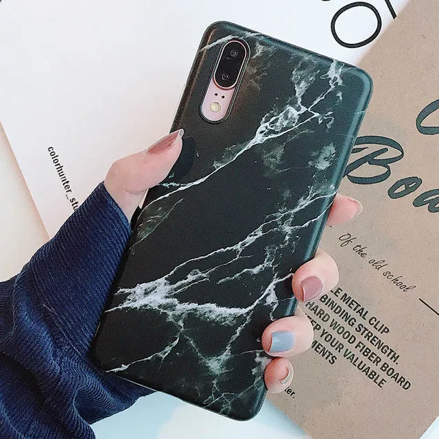 FLYKYLIN Marble Flower Case For Samsung Galaxy A40 A50 A70 A51 Back Cover Art Leaf Soft Silicone Phone Cases Cartoon Coque Shell