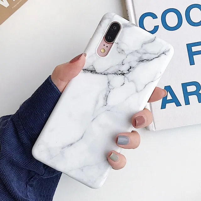 FLYKYLIN Marble Flower Case For Samsung Galaxy A40 A50 A70 A51 Back Cover Art Leaf Soft Silicone Phone Cases Cartoon Coque Shell