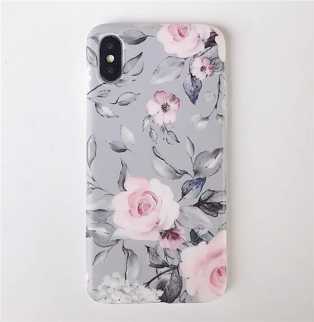 FLYKYLIN Marble Flower Case For Samsung Galaxy A40 A50 A70 A51 Back Cover Art Leaf Soft Silicone Phone Cases Cartoon Coque Shell