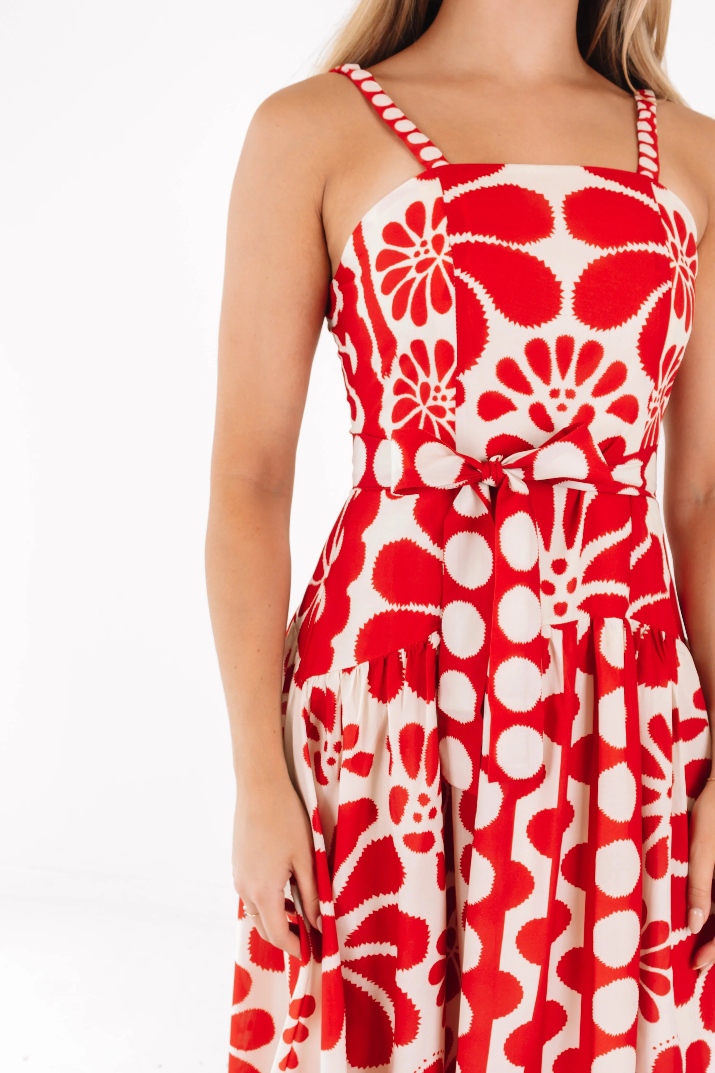 Focus On Me Midi Dress - Red