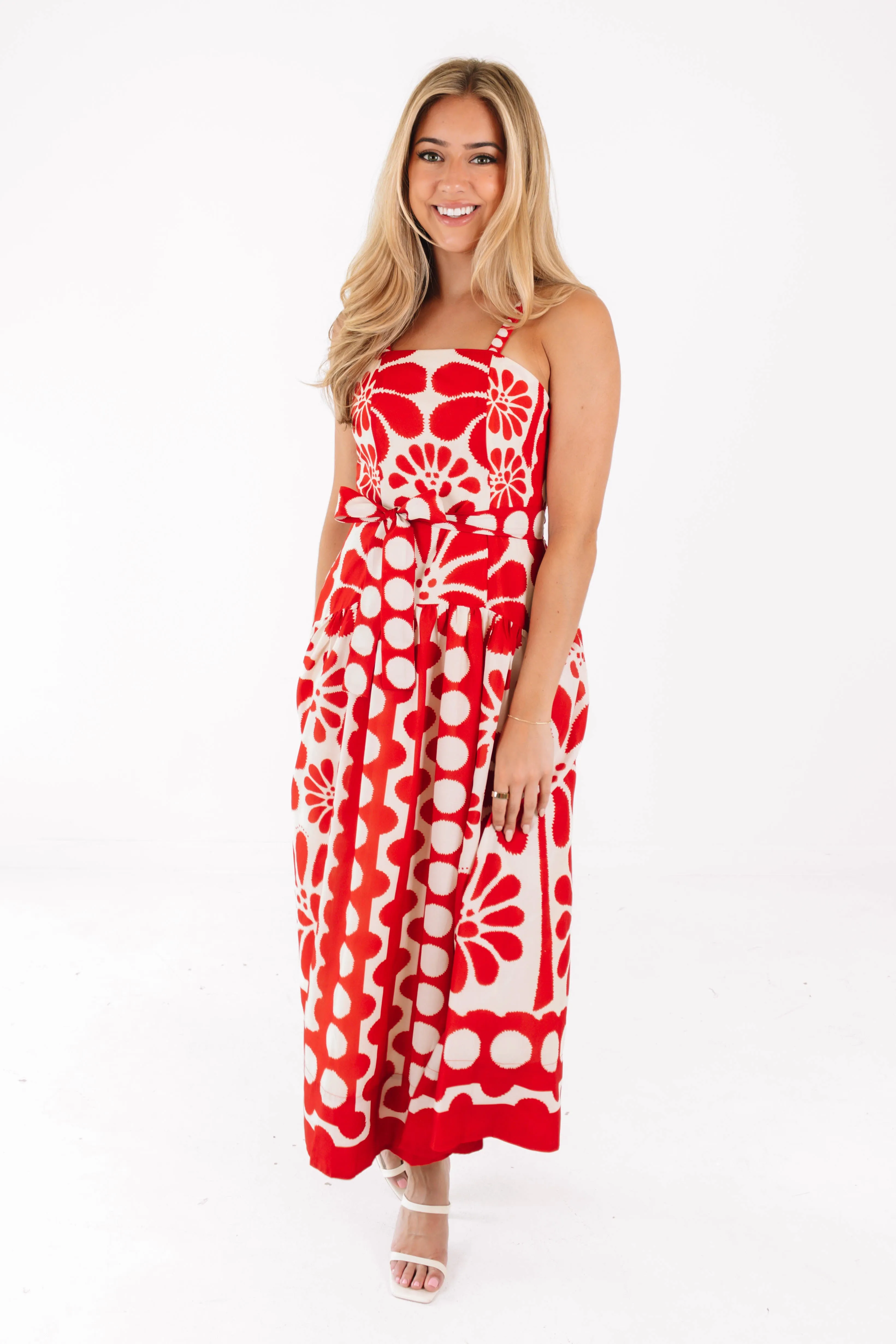 Focus On Me Midi Dress - Red