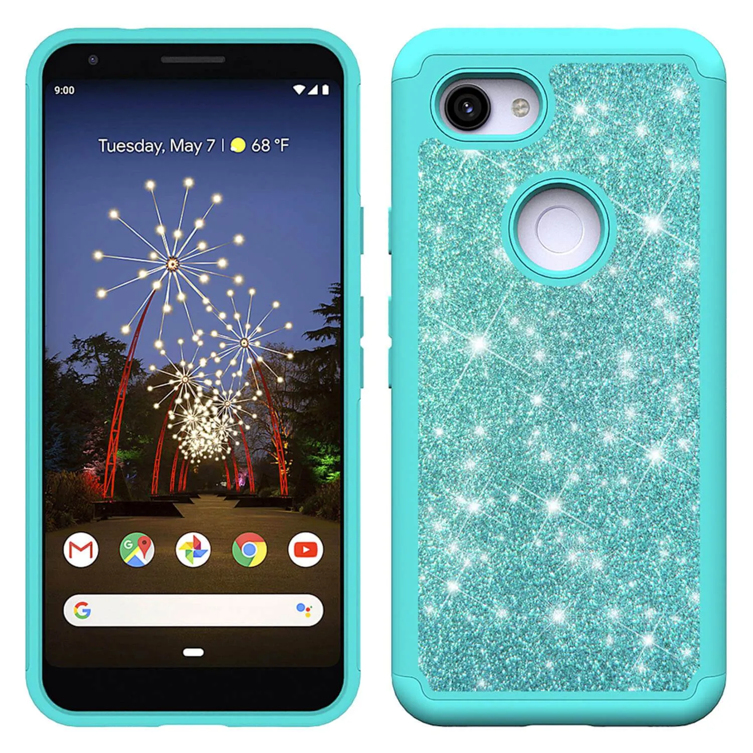 Google Pixel 3a Case - Glitter, TPU Shock Absorbing