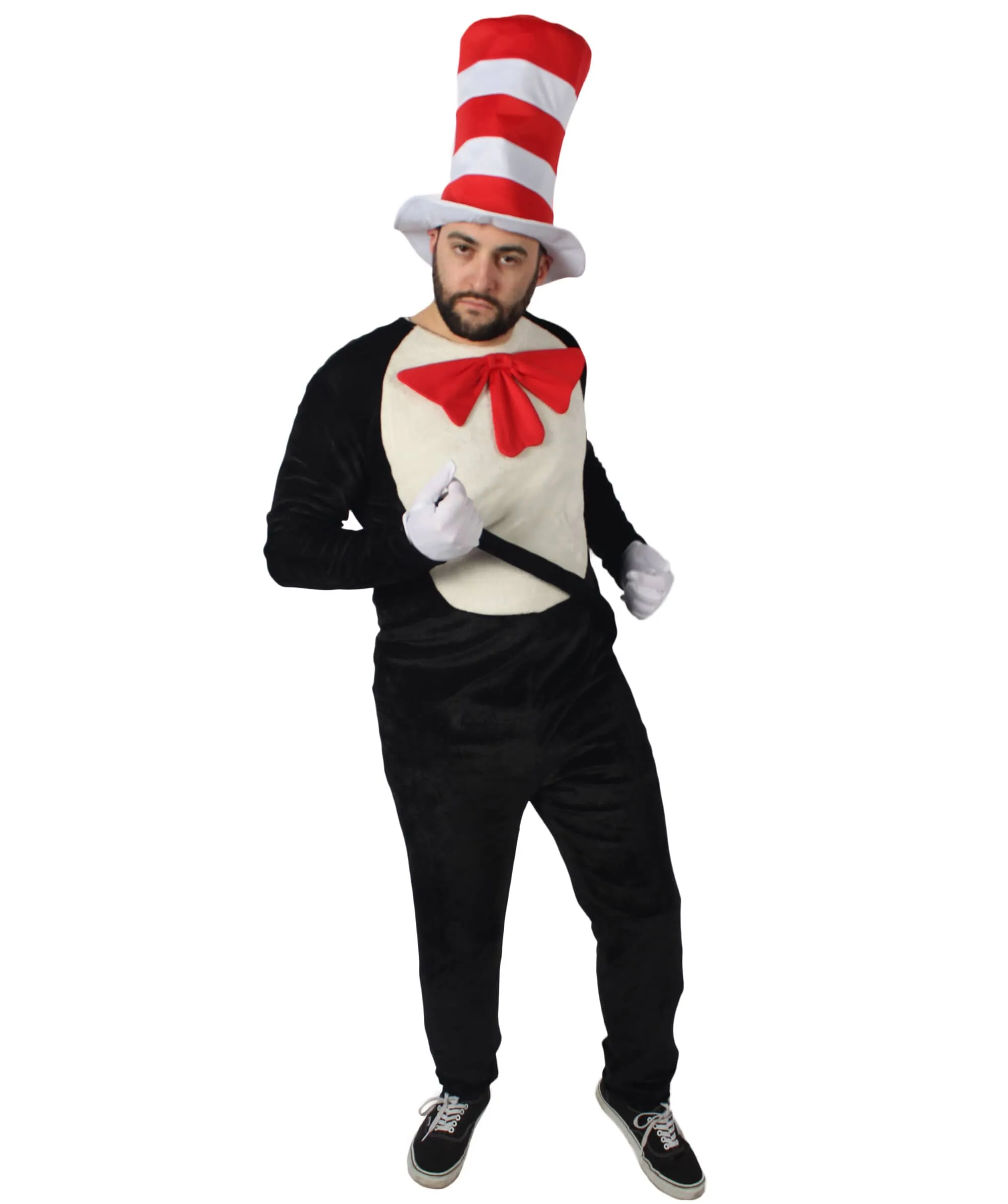 HPO Adult Men's Cat Hat Jumpsuit Costume