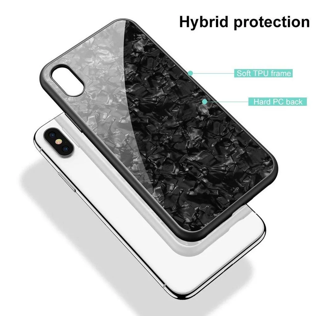 iPhone XR Case - Marble, Tempered Glass Back