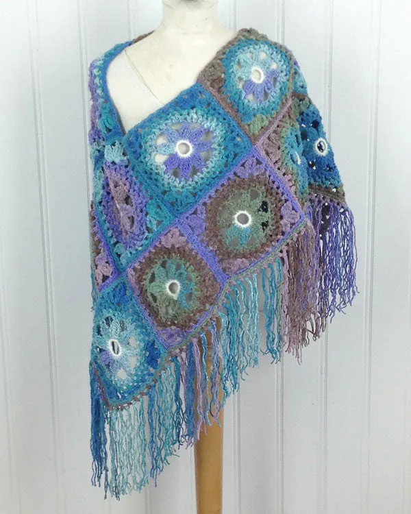 Lacy Floral Poncho Crochet Pattern