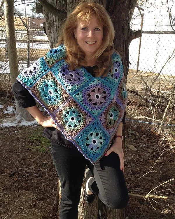 Lacy Floral Poncho Crochet Pattern