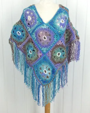 Lacy Floral Poncho Crochet Pattern