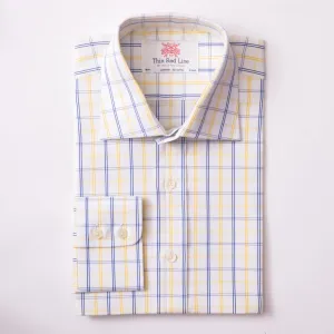 Langar Check Blue & Yellow Slim Shirt