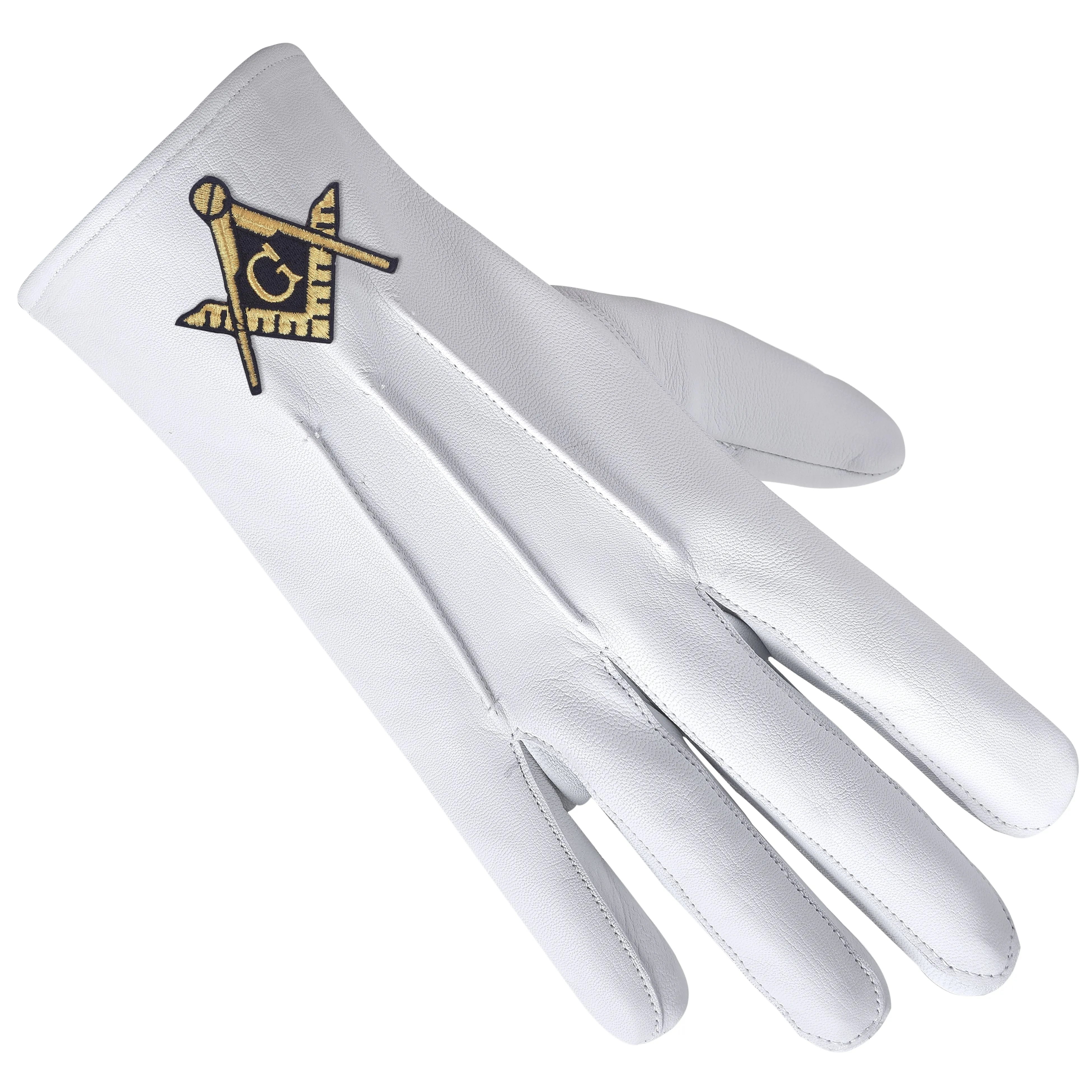 Master Mason Blue Lodge Gloves - Pure White Leather