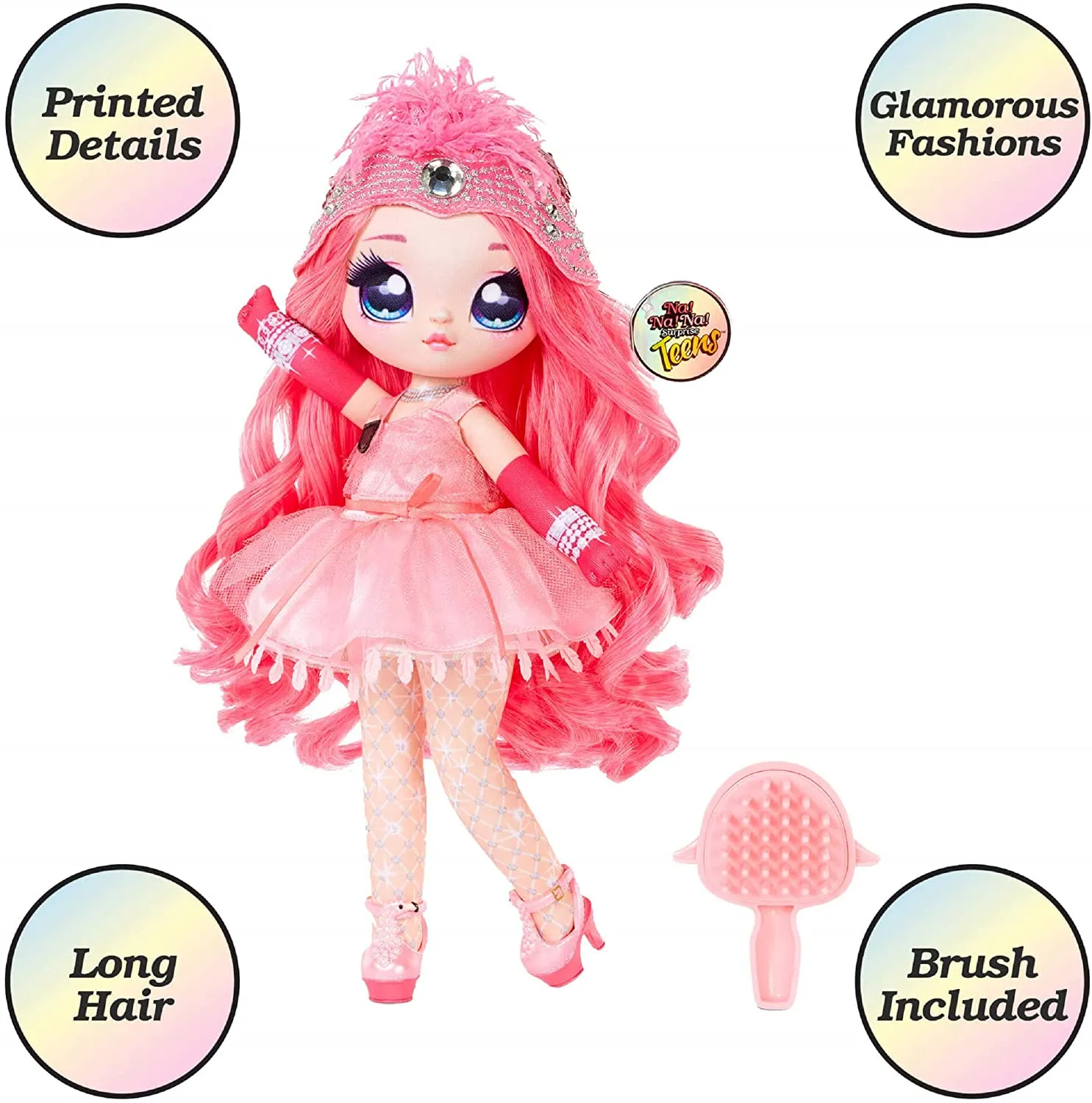 MGA Entertainment Na Na Na Surprise Teens Fashion Doll – Coco Von Sparkle, 11 Soft Fabric Doll, Flamingo Inspired