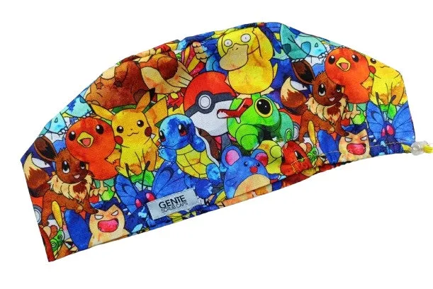 New Pikachu Pokémon All Characters Euro Scrub Cap Doctor Hospital Surgical ODP Vet