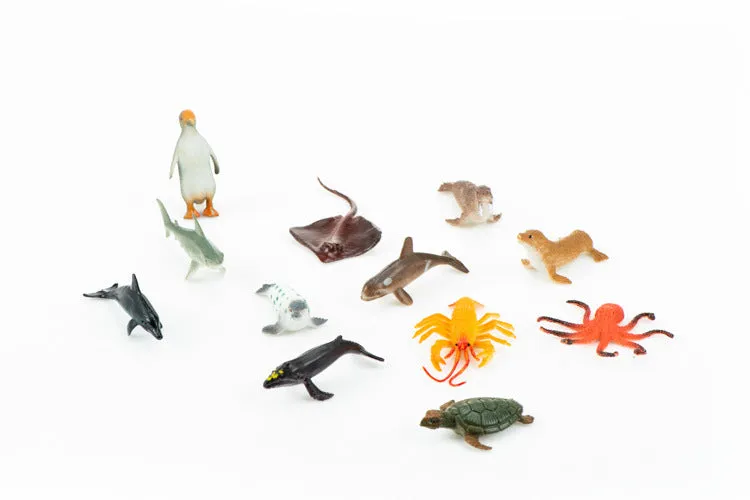 Ocean Animal Toys Shark Turtle Crab Penguin Aquarium Model Children's Educational Science and Education Accessories