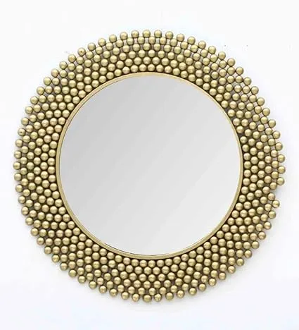 P4 Metal Wall Art Ball Mirror Easy handling, Living Room, Dining Room, Home, Office, café and for Gift Purpose(26X2X46 in-) Size (25 * 1 * 25) inches