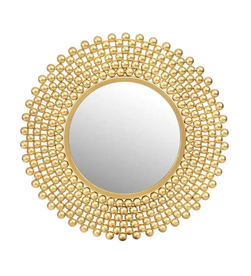 P4 Metal Wall Art Ball Mirror Easy handling, Living Room, Dining Room, Home, Office, café and for Gift Purpose(26X2X46 in-) Size (25 * 1 * 25) inches