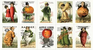 Pumpkin Patch | Seedy Characters Patch Panel by J. Wecker Frisch for Riley Blake | PD14572-PANEL