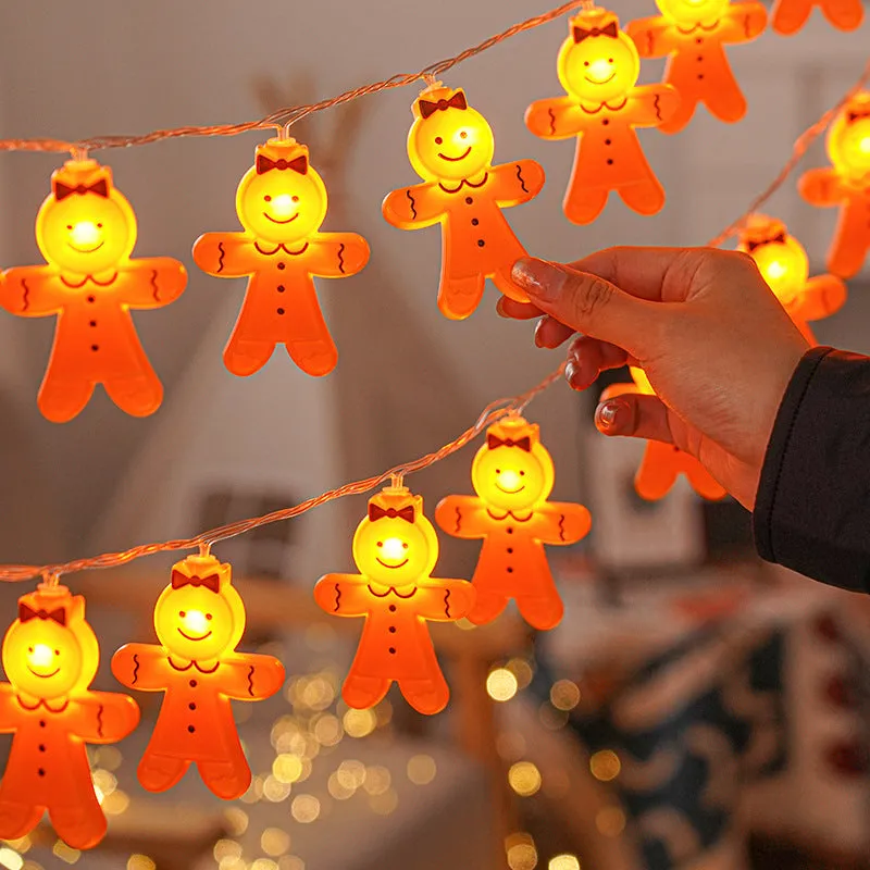 Quntis Christmas LED Gingerbread Man String Lights – Battery Operated Cartoon Holiday Lights for Indoor Xmas & New Year Decor