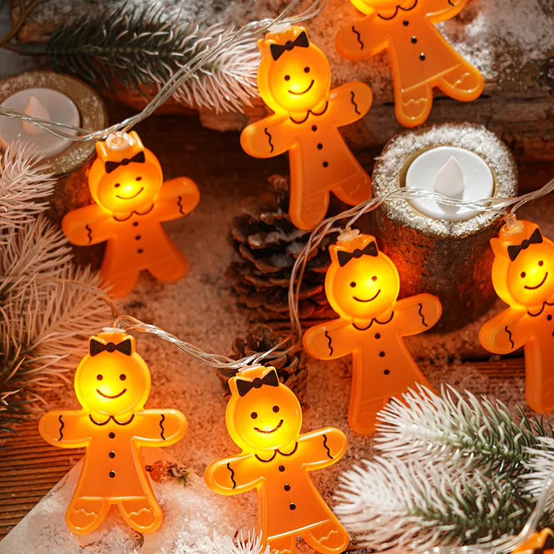 Quntis Christmas LED Gingerbread Man String Lights – Battery Operated Cartoon Holiday Lights for Indoor Xmas & New Year Decor