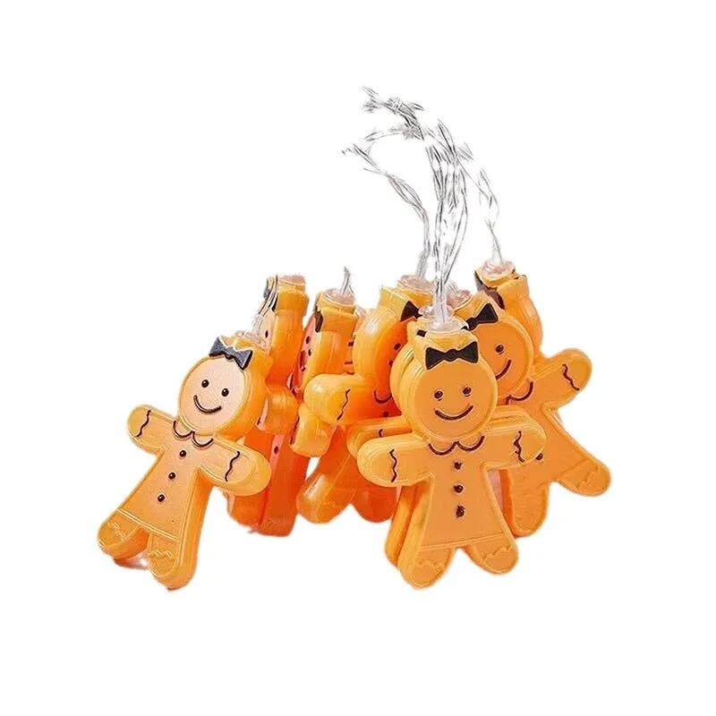 Quntis Christmas LED Gingerbread Man String Lights – Battery Operated Cartoon Holiday Lights for Indoor Xmas & New Year Decor