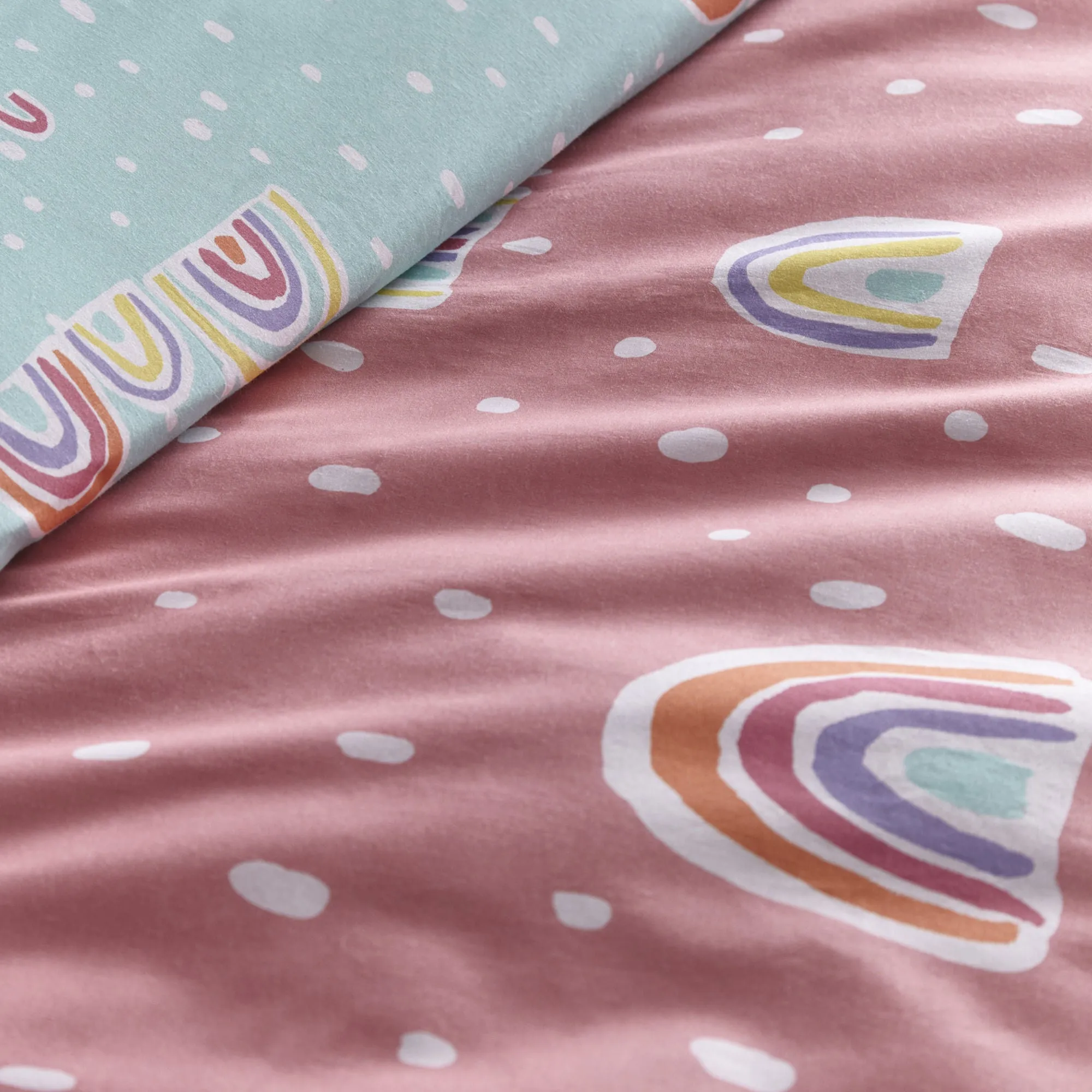 Rainbow Pom Duvet Cover Set by Appletree Kids in Multicolour