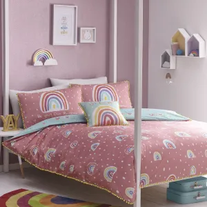 Rainbow Pom Duvet Cover Set by Appletree Kids in Multicolour