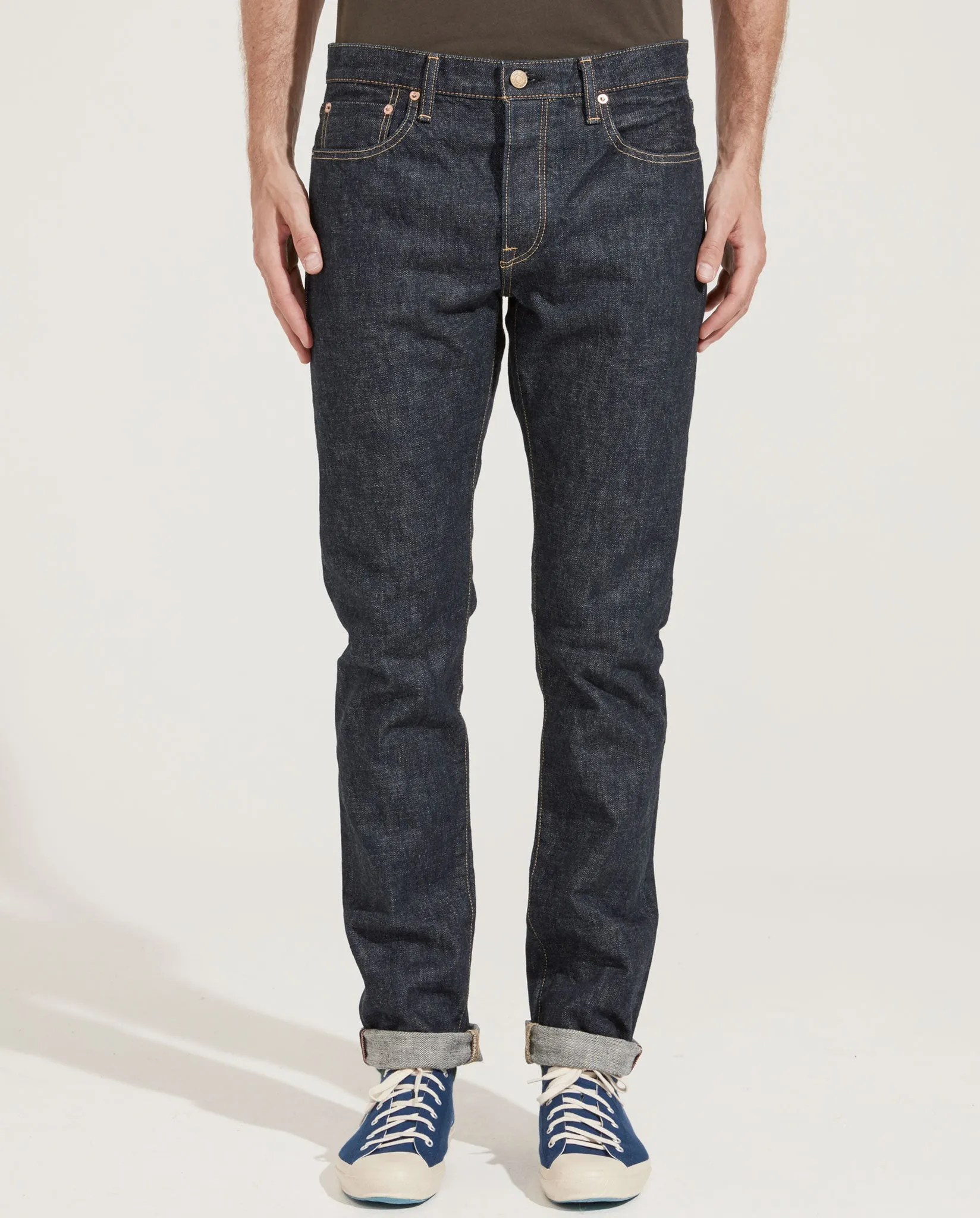 RINSE WASH INDIGO SLIM FIT 001 SELVEDGE JEAN