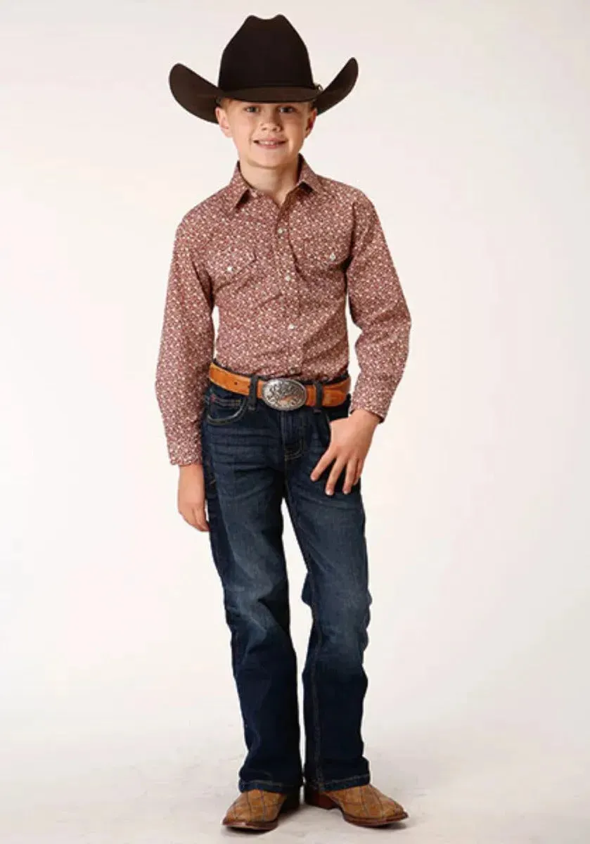 Roper Little Red (Red) - Boy's Western Shirt